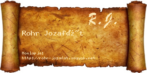 Rohr Jozafát névjegykártya